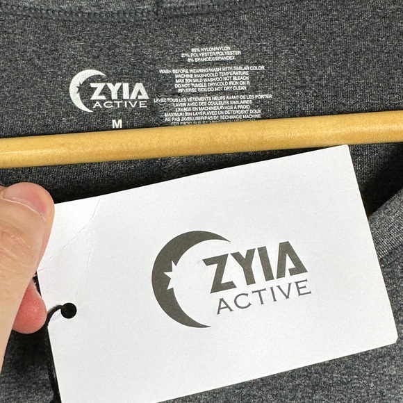 Zyia Active Black heather Performance Long Sleeve Tee Womens Size Medium NEW NWT - Picture 3 of 16